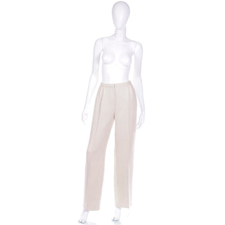 High Waisted Valentino Silk LInen and Wool Blend Trousers in Excellent condition
