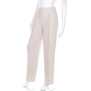 High Waisted Valentino Silk LInen and Wool Blend Trousers made in italy