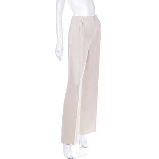 Luxe High Waisted Valentino Silk LInen and Wool Blend Trousers