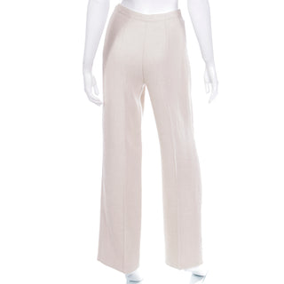 High Waisted Valentino Silk LInen and Wool Blend Designer Trousers