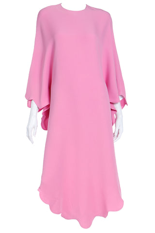 2000s Valentino Pink Silk Crepe Free Flowing Evening or Day Dress