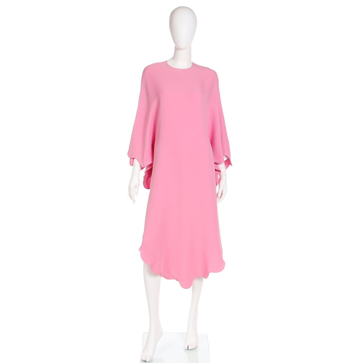 Valentino Pink Silk Crepe Fluid Caftan Style Evening / Day Dress Modig Valentino Pink Silk Crepe Fluid Caftan Style Evening / Day Dress Modig