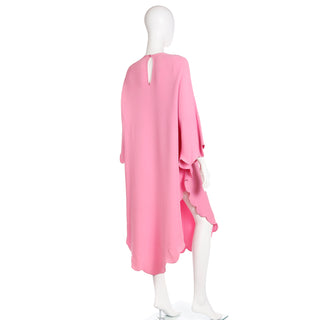 2000s Valentino Pink Silk Crepe Free Flowing Evening or Day Dress fits a range of sizes