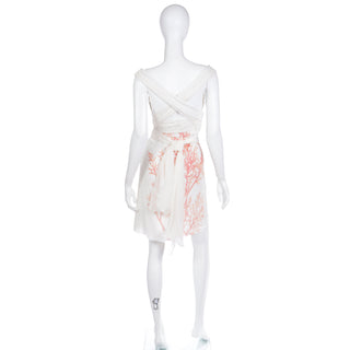 Valentino White SIlk Chiffon Coral Print Sleeveless Dress with sash – Modig Valentino White SIlk Chiffon Coral Print Sleeveless Dress with sash – Modig