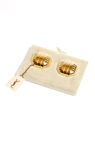 Yves Saint Laurent Gold Tone deadstock clip earrings