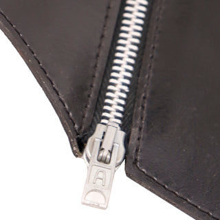 1980s Azzedine Alaia Black Patent Leather Wide Belt W Zipper Small