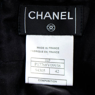 2001 Spring Summer Chanel Black Wool Skirt With CC Logo Monogram Size 42