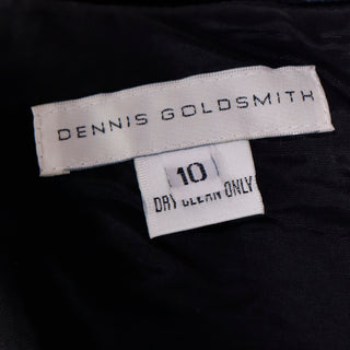 1990s Dennis Goldsmith Vintage Black Velvet & Polka Dot Chiffon Jumpsuit Label