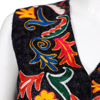 1970s Fully Embroidered Colorful Bold  Hungarian Style Vintage Vest