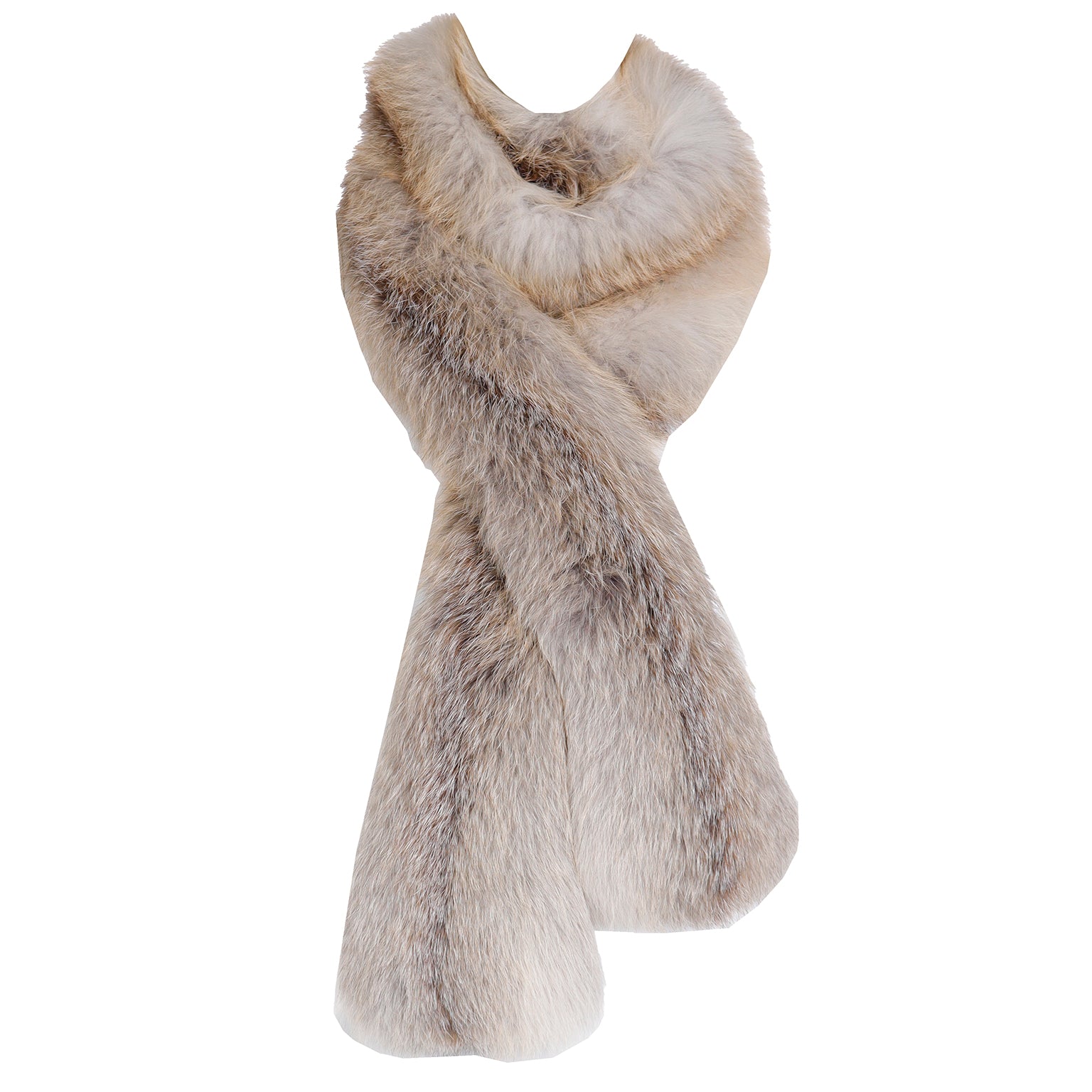 Modig Vintage Luxurious Natural Fox Fur Boa Style Extra Long Wrap