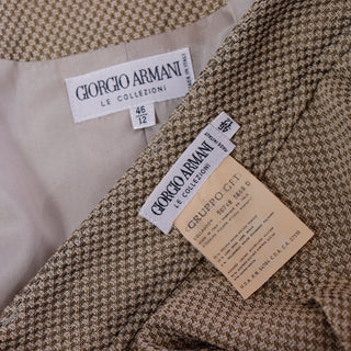 1980s Giorgio Armani Brown & Grey Check Jacket & Trouser Suit