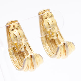 Unique 1980s Vintage Givenchy Gold Plated Long Textured Earrings
