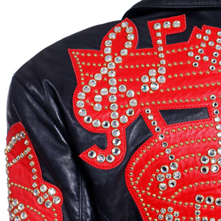 Vintage Rock Star Michael Hoban Black & Red Leather Musical Pants Bustier & Jacket Custom outfit