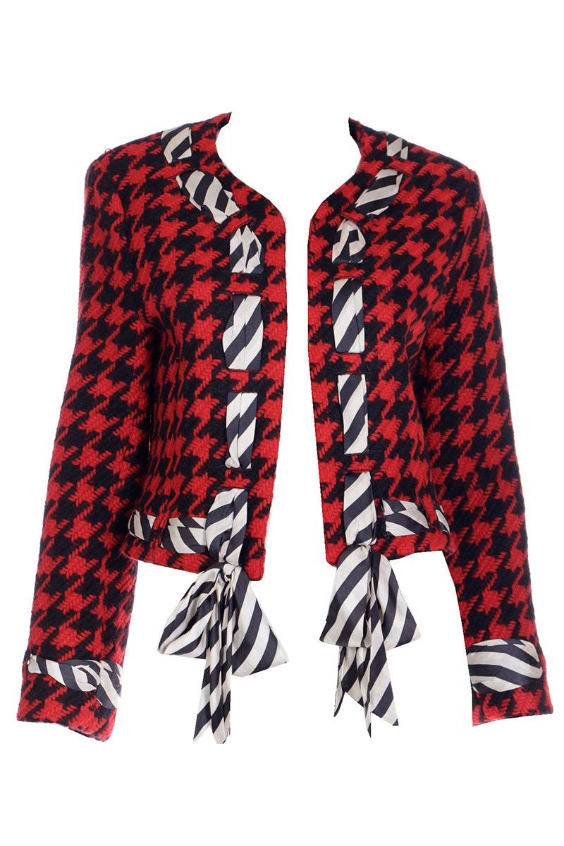 1990 Franco Moschino Cheap & Chic Vintage Red & Black Houndstooth