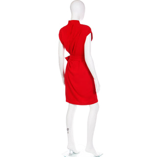 1990s Thierry Mugler Red Wrap Dress Vintage