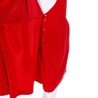 1990s Thierry Mugler Red Wrap Dress Interior snaps
