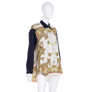 1980s Vintage Ungaro Pour l'Homme Paris Baroque Shirt w Long Sleeves
