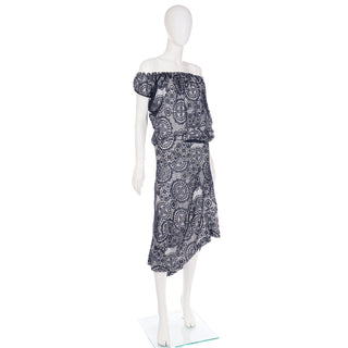 2012 Vivienne Westwood Black Lace & White Asymmetrical Dress With Drape M