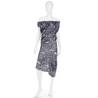 2012 Vivienne Westwood Black Lace & White Asymmetrical Dress Off or On Shoulder