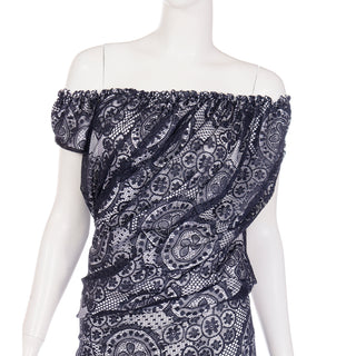 2012 Vivienne Westwood Black Lace & White Asymmetrical Dress Off Shoulder or On Shoulder