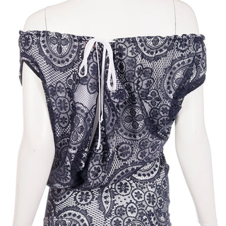 2012 Vivienne Westwood Black Lace & White Asymmetrical Dress Unique Design