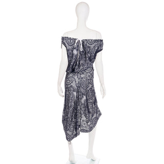 2012 Vivienne Westwood Black Lace & White Asymmetrical Dress With Drawstring