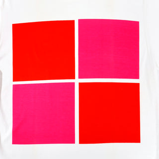 1980s Yves Saint Laurent Pink & Red Logo Tee Shirt