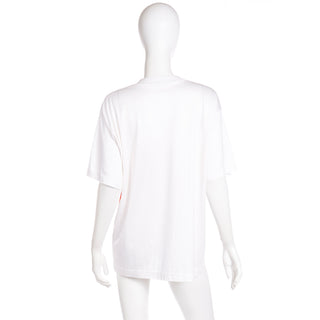 1980s Yves Saint Laurent Vintage Cotton Tee Shirt with Color Block Logo