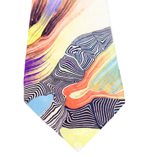 Vintage Yohji Yamamoto Silk Tie Colorful Bold Japanese Print Vintage Mens Necktie 