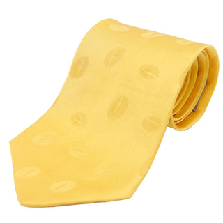 Yohji Yamamoto Pour Homme Silk Tie Yellow Tonal Oval Mens Necktie Japanese Designer Accessories