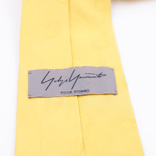 Vintage Yohji Yamamoto Pour Homme Silk Necktie Yellow Tonal Oval Mens Tie