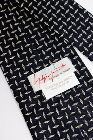 Vintage Yohji Yamamoto Costume d'homme Modern Print Mens Necktie Silk