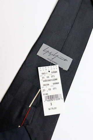 2000s Deadstock Yohji Yamamoto Silk Minimalist Mens Necktie w/Tag from Barneys New York