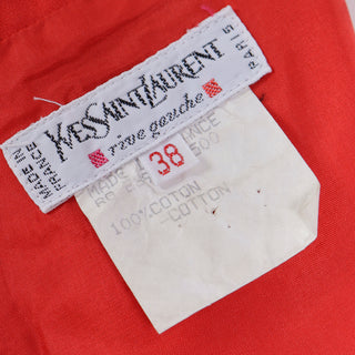 1989 Yves Saint Laurent Red Runway Dress W Puff Sleeves 38