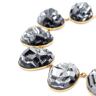Yves Saint Laurent Robert Goossens YSL Chunky Geode gold plate necklace