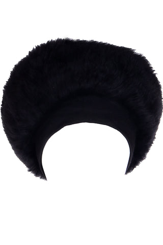 1970s Yves Saint Laurent Black Fur Russian Ballet Russes Style Hat 