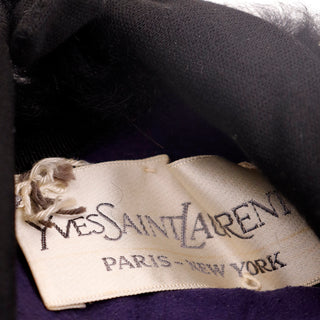 1970s Yves Saint Laurent Paris Black Fur Russian Style Hat 