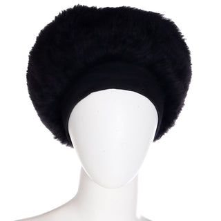 1970s Yves Saint Laurent Black Fur Russian Style Hat France