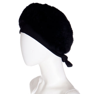 1970s Yves Saint Laurent Black Fur Russian Collection Hat