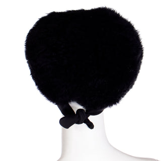 1970s Yves Saint Laurent Black Fur Russian Collection Style Hat 
