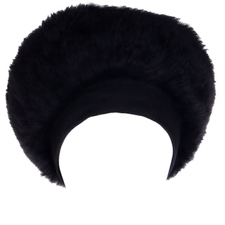 1970s Yves Saint Laurent Vintage Black Fur Russian Style Hat