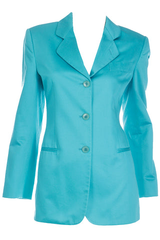 Giorgio Armani Bright Blue Longline Blazer Jacket