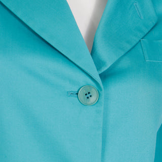 Giorgio Armani Bright Blue Longline Blazer Jacket with buttons