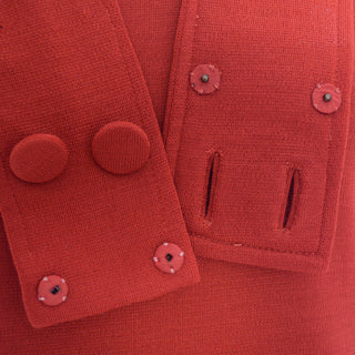 1960s Norman Norell Orange Knit Vintage Dress With Original Belt