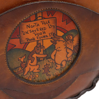1970s Winnie The Pooh Tooled Leather Hand Painted Vintage Shoulder Bag