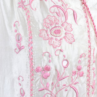 1920s Silk Dress with Pink Embroidery