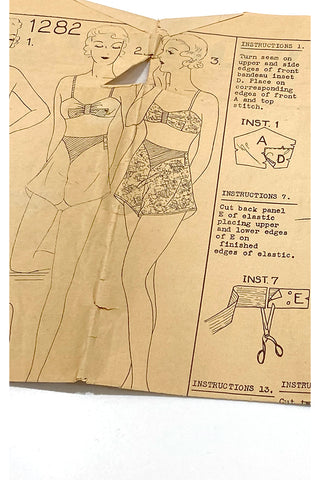Rare Original Simplicity 1282 Vintage 1930s Tap Pants Shorts Bralette Sewing pattern