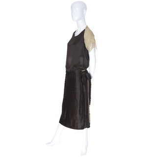 Vintage Dress 1920s Silk Lace