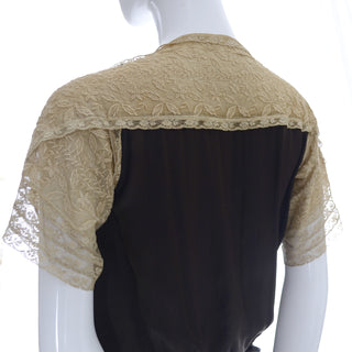 Vintage Dress 1920s Lace Silk