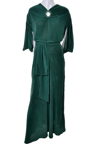 1930s Green Vintage Hostess Gown